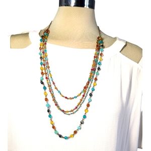 Multicolor 4 layer Boho Chic Layering Necklace